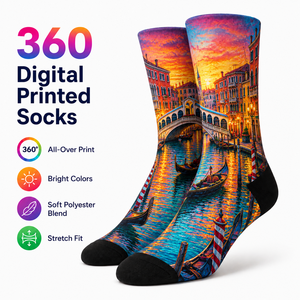 Chaussettes personnalisées imprimées numériquement à 360° avec motif de la Tour Eiffel de <span class=keywords><strong>Paris</strong></span>, chaussettes de sport en polyester avec sublimation intégrale, fournisseur OEM en gros - Product Image 5