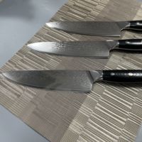 Couteau fait main en acier damas haut de gamme couteau de cuisine de chef coffret cadeau manche G10 couteau en acier VG10 présent