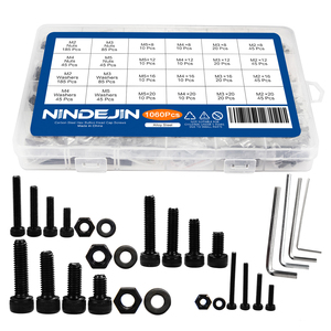 Stock 12.9 Grade Carbon Steel Metric 1060 PCS <b>Bolt</b> Nut Kit M2 M3 <b>M4</b> M5 Allen Hex Socket Head Cap Screw - Product Image 1