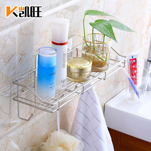 Kaiwang Stainless Steel Spice Rack Single Layer Wall Mount <b>Kitchen</b> <b>Storage</b> With Hooks For Condiments And Utensils - Product Image 5