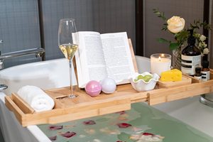 Plateau <span class=keywords><strong>de</strong></span> <span class=keywords><strong>baignoire</strong></span> en bambou avec porte-vin et livre Support <span class=keywords><strong>de</strong></span> <span class=keywords><strong>baignoire</strong></span> extensible Caddy <span class=keywords><strong>de</strong></span> bain en bois Plateau <span class=keywords><strong>de</strong></span> bain réglable Étagère <span class=keywords><strong>de</strong></span> <span class=keywords><strong>baignoire</strong></span> - Product Image 5