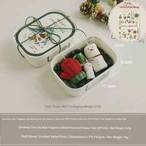 Juego de Velas Aromáticas de Cera de Soya Navideñas con Forma de Muñeco de Nieve, Santa Claus, Árbol y Galleta de Jengibre en Caja de Metal, Decoración Navideña para el Hogar, Recuerdo para Fiestas, OEM - Product Image 2