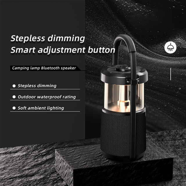New Wholesale Portable Waterproof LED Speaker Stepless Dimming Lighting/Call/ 5.3/TF/USB/Emergency Charging Party Outdoor