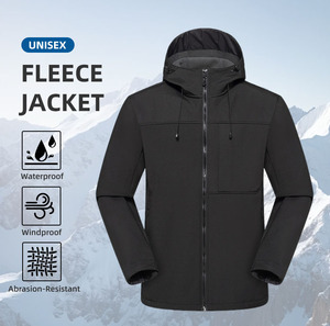 <span class=keywords><strong>Veste</strong></span> softshell imperméable, respirante, coupe-vent, à fermeture éclair, avec capuche, couleur unie, pour la montagne et la pêche - Product Image 1