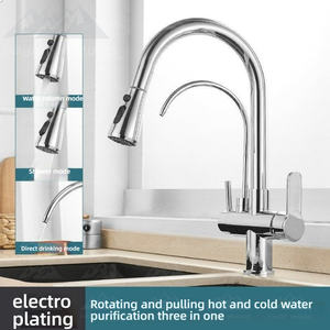 Смеситель для кухни Wayon Modern 2-в-1, цвет оружейной стали, из цинкового сплава, с выдвижным изливом-распылителем и фильтром для воды, модель Project WW-CFLT - Product Image 4