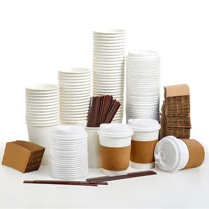 LOKYO wholesale coffee shops supplier hot cold drinks 8oz 16oz custom disposable cups single wall paper cup