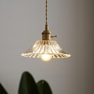 Lámpara Colgante LED Moderna Minimalista de Cobre, Tamaño Mediano, Altura Ajustable, Lámpara de Cristal de Lujo para Dormitorio, Cafetería, Pasillo - Product Image 6