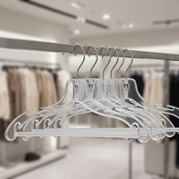 Cintre transparent en plastique de 43 cm avec barre transversale pour pantalons et jupes, gain de place, idéal pour placard et présentation en magasin