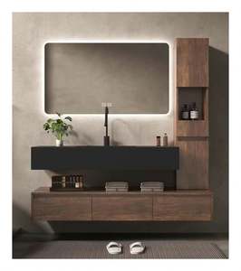 Mueble de Baño Individual de Estilo Tradicional Chino de la Serie Medieval con Espejo Inteligente Rectangular - Product Image 1