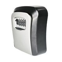 Boîte de rangement de sécurité murale extérieure en alliage d'aluminium antivol avec serrure à combinaison à 4 chiffres et crochet de sécurité dissimulé