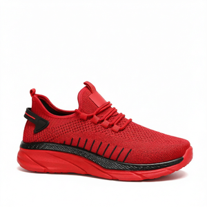 Zapatos para caminar de punto transpirables para hombre, zapatillas ligeras con cordones, suela suave, calzado informal para correr - Product Image 1