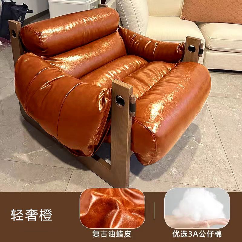 Cuir orange de luxe [cuir ciré à l'huile importé]
