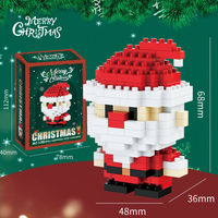 Ensemble de blocs de construction Micro Bricks, modèle de Père Noël mignon, puzzle de Noël, ornement de bureau, décoration de la maison, cadeau pour enfants
