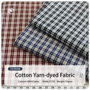 Tissu à carreaux en <span class=keywords><strong>tartan</strong></span> tissé 110gsm teint en fil de coton pour garçons filles vêtements pour enfants chemises pour femmes pour hommes pantalons habillés - Product Image 1