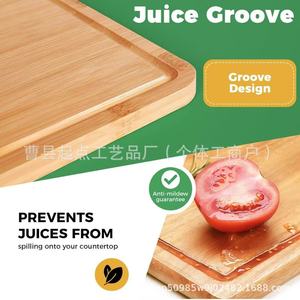 Bamboo Cutting Board 36cm Anti Slip With Stand For Kitchen Use Rectangle Shape Solid <b>Wood</b> Chopping <b>Block</b> - Product Image 4