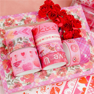 เทปวาชิสีชมพูจินเซียงเทคโนโลยี 20 ม้วน ตกแต่งธีมวันวาเลนไทน์ สำหรับจดหมายรักและของขวัญขนมหวาน - Product Image 1