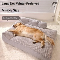 Coussin de couchage d'hiver pour grands chiens, amovible et lavable, pour chiens et chats, utilisation sur cage, canapé ou sol