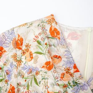 <span class=keywords><strong>Dinner</strong></span> DinDress Boho流行のクロスオーバーカラー女性ボヘミアンコットン花柄マキシボヘミアンドレスレディース2025 - Product Image 3