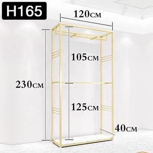 衣料品店を出荷する準備ができていますゴールデンディスプレイスタンドステンレス鋼の洋服ラックレディブティックショップガーメントディスプレイラック - Product Image 5