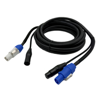 Kabel Kombinasi Powercon 5PIN XLR Elektronik Berkualitas Tinggi 3x1.5mm DMX Konduktor Tembaga Berisolasi PVC 1m