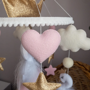 Boho letto personalizzato musicale principessa ragazza appeso <span class=keywords><strong>accessori</strong></span> regalo feltro animale vivaio bambino mobile <span class=keywords><strong>per</strong></span> culla - Product Image 6