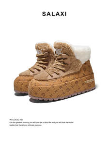 Stivaletto Invernale Termico con Plateau, Allacciato, Foderato in Pelliccia, Impermeabile, Traspirante, Leggero, Casual, Elegante e Caldo - Product Image 4