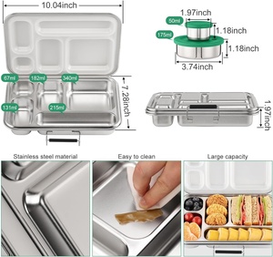 Aohea Kids Student Bento en acier inoxydable pour enfants pour la rentrée des enfants Boîte à lunch OEM pour enfants - Product Image 2