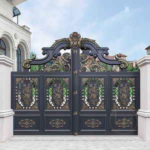 Large <strong>Automatic</strong> <strong>Double</strong> Swing Metal Electric Driveway <strong>Gate</strong> for Residential Villa Main Aluminum for Residential Use - Product Image 2