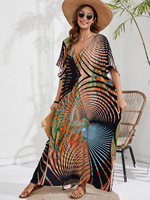 Robe de plage sans manches 100 % polyester imprimée décolorée 44 couleurs, style européen et américain, protection anti-UV, idéale pour les vacances