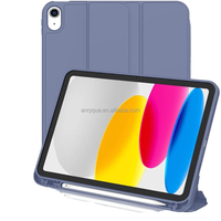 Housse de tablette CYKE en cuir PU à trois volets de 10e génération, coque rigide en PC, 28x18cm, compatible avec iPad 10/10.9/2022 de 10,9 pouces