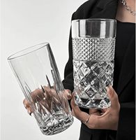2025 diamant forme Highball verres gobelets en cristal clair pour thé glacé Cocktails bière jus-pour la maison Bar fête mariage bureau