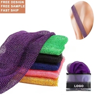 Éponge de bain africaine personnalisée avec logo, en filet et corde, pour le corps, exfoliation douce et durable pour tous types de peau
