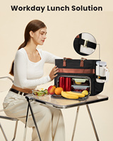 Sac à déjeuner LOVEVOOK pour femmes, sac de travail avec compartiment isotherme, sac pour ordinateur portable de 15,6 pouces avec porte-gobelet, grand sac à déjeuner
