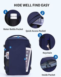 Mochila de Viaje Ecológica Resistente al Agua con Protección 3D para Portátil 180 °   Diseño plano para un empaquetado sin complicaciones - Product Image 5