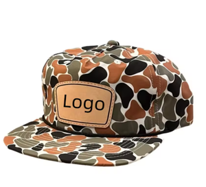 Casquette Snapback Camouflage Personnalisée avec Patch en Cuir, Casquette de Baseball Vintage 5 Panneaux en Coton Camouflage Canard avec Cordon pour Chasse et Camping en Plein Air - Product Image 2