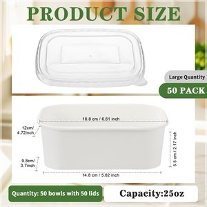 Rectangle 450ml/15oz Jiehui Factory Wholesales Biodegradable Disposable Kraft Paper Food Cartons & Bowls Custom Prints - Product Image 2