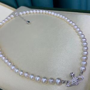 Collier Empress Dowager de la série Saturne, style tendance avec des perles de 8 à 9 mm, légèrement proches de l'parfait - Product Image 3