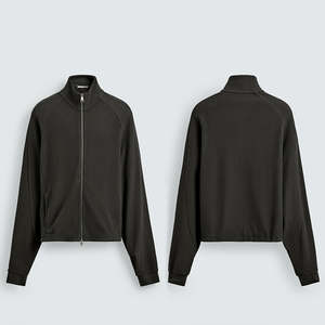 KingSen <b>Men's</b> Loose Fit <b>Corduroy</b> Jacket Drop Shoulder Two Way Zipper Oversized Work Jacket Stand Collar Casual <b>Blazer</b> Jacket - Product Image 5