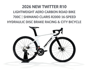 Bicicleta de Carretera de Carbono Aero Ligera Twitter R10, 700C, <span class=keywords><strong>Shimano</strong></span> Claris R2000 22 Velocidades, Freno de Disco Hidráulico, Bicicleta de Carreras y Ciudad - Product Image 1
