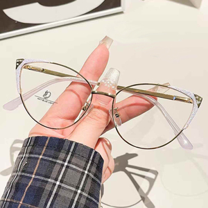 Thời trang Womens Cat Eye kim loại khung quang học thương hiệu kính quang học trong kho kính phụ nữ - Product Image 4