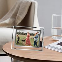 Cadre Photo en verre cristal transparent A4A5 cadre d'affichage de certificat 6 pouces 7 pouces 85 pouces Table Photo argent Sublimation