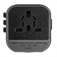 Adaptateur de voyage universel premium 3-en-1, prises USA, UK, EU, double USB DC 5V 2.4A, sortie AC/DC 240V 8A 1920W MAX CE UKCA FCC pour ordinateur portable