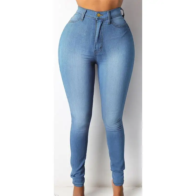 2024 Calças Jeans Femininas Novas Calças Stretch Denim Jeans Skinny Highwaist Amaciante Casual Cintura Alta De Malha S M L XL XXL 2 PCS