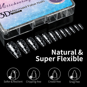 Nail Art 3D Fish Scale Almond Nail <span class=keywords><strong>Ballet</strong></span> 120 con placa de uñas moldeadora larga al por mayor - Product Image 4