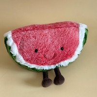 Peluche Pastèque Douce, Jouet en Peluche Fruité Kawaii pour Décoration Intérieure