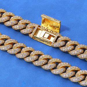 GRA Certified Moissanite Cuban Link <b>Bracelets</b> S925 Silver 18K Gold Vermeil Hand Set Pave Hip Hop Custom Fine Jewelry Maker B2B - Product Image 3
