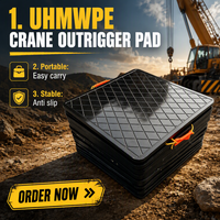 Plaque de support antidérapante en UHMWPE pour grue, en plastique vierge haute résistance, pour grue de construction mobile