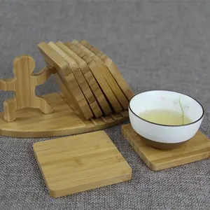 Legno Sottobicchiere di Bambù Tè Coaster Set