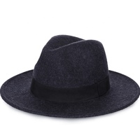 Sombrero Fedora Panamá de Fieltro 100% Lana con Ala Ancha al por Mayor para Mujer, Hombre, Unisex, Moda de Invierno