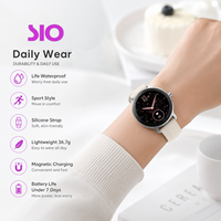Montre connectée de fitness TFT 360x360 300mAh avec bracelet en silicone, cadran rond, étanche, suivi du sommeil, échantillon disponible, OEM ODM